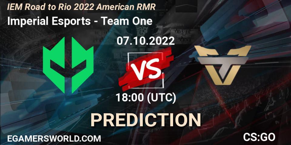 Prognoza Imperial Esports - Team One. 07.10.2022 at 18:45, Counter-Strike (CS2), IEM Road to Rio 2022 American RMR