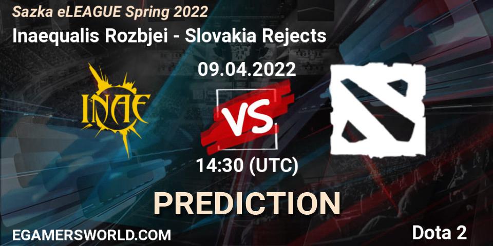 Prognoza Inaequalis Rozbíječi - Slovakia Rejects. 09.04.2022 at 16:00, Dota 2, Sazka eLEAGUE Spring 2022
