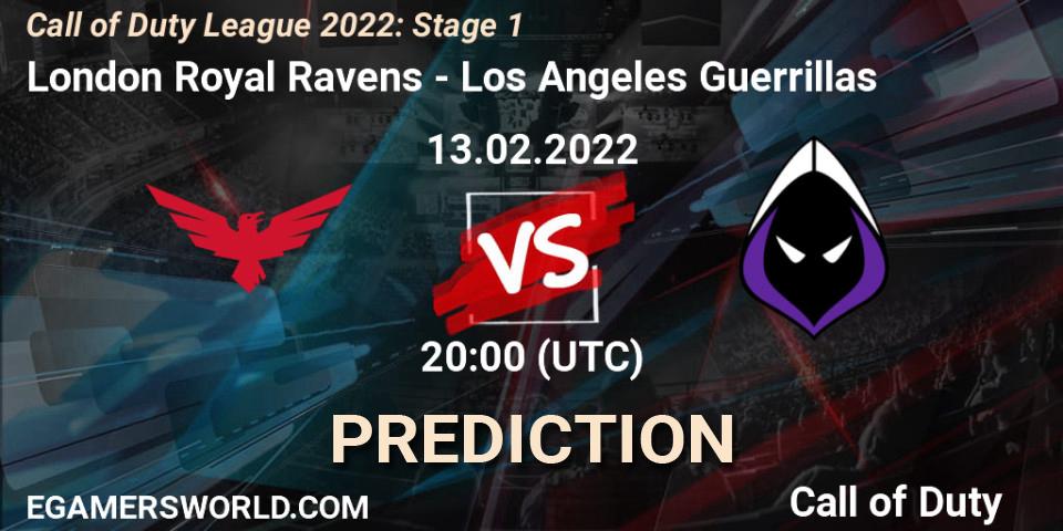Prognoza London Royal Ravens - Los Angeles Guerrillas. 13.02.22, Call of Duty, Call of Duty League 2022: Stage 1