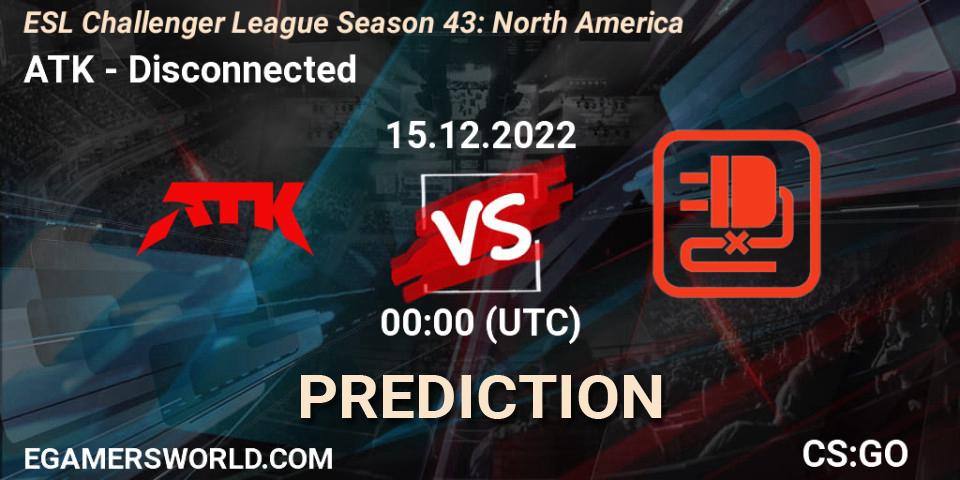 Prognoza ATK - Disconnected. 15.12.22, CS2 (CS:GO), ESL Challenger League Season 43: North America