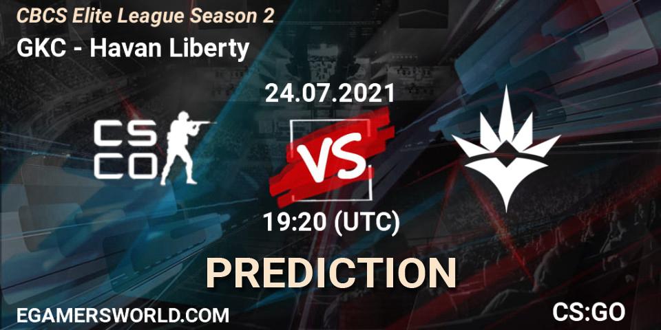 Prognoza GKC - Havan Liberty. 24.07.2021 at 19:20, Counter-Strike (CS2), CBCS Elite League Season 2