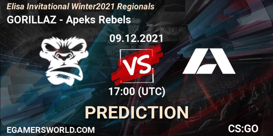 Prognoza GORILLAZ - Apeks Rebels. 09.12.2021 at 18:05, Counter-Strike (CS2), Elisa Invitational Winter 2021 Regionals