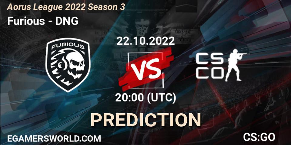 Prognoza Furious - DNG. 22.10.2022 at 22:10, Counter-Strike (CS2), Aorus League 2022 Season 3