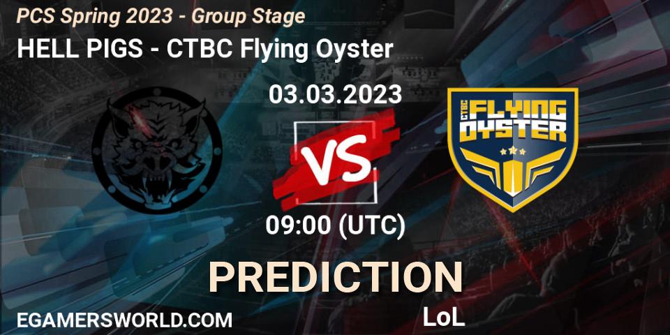 Prognoza HELL PIGS - CTBC Flying Oyster. 05.02.23, LoL, PCS Spring 2023 - Group Stage