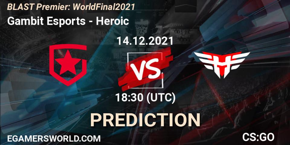 Prognoza Gambit Esports - Heroic. 14.12.21, CS2 (CS:GO), BLAST Premier: World Final 2021