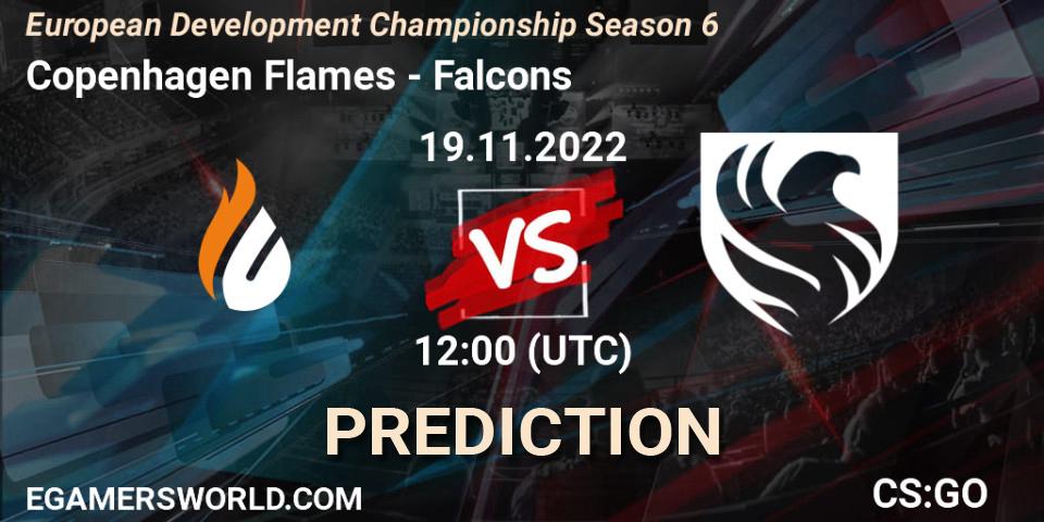 Prognoza Copenhagen Flames - Falcons. 19.11.2022 at 12:00, Counter-Strike (CS2), European Development Championship Season 6