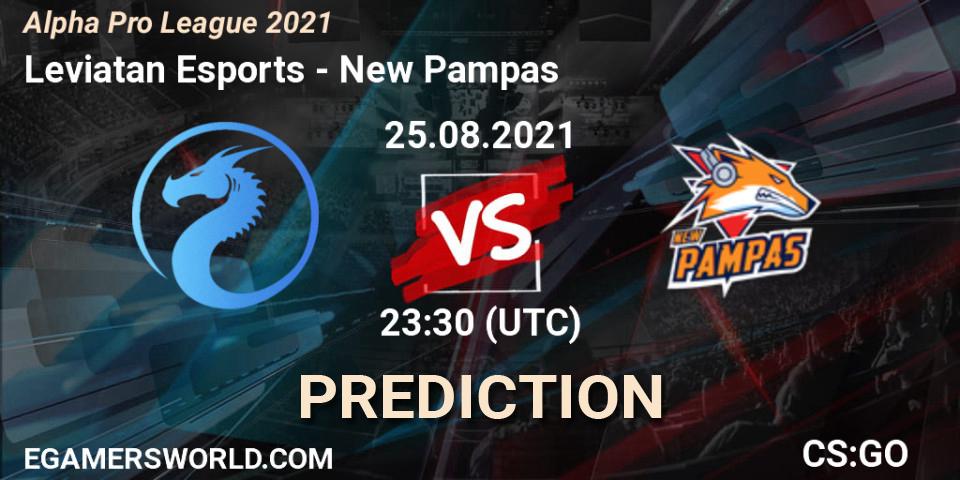 Prognoza Leviatan Esports - New Pampas. 25.08.2021 at 23:30, Counter-Strike (CS2), Alpha Pro League 2021