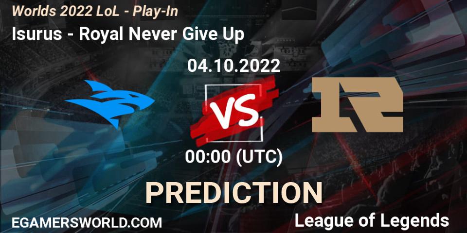 Prognoza Royal Never Give Up - Isurus. 02.10.2022 at 00:00, LoL, Worlds 2022 LoL - Play-In