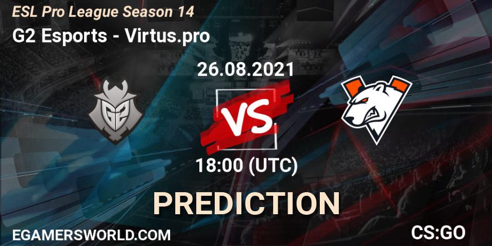 Prognoza G2 Esports - Virtus.pro. 26.08.2021 at 18:00, Counter-Strike (CS2), ESL Pro League Season 14