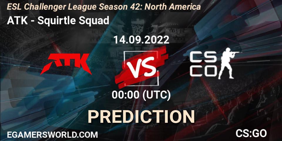 Prognoza ATK - Squirtle Squad. 14.09.2022 at 00:00, Counter-Strike (CS2), ESL Challenger League Season 42: North America