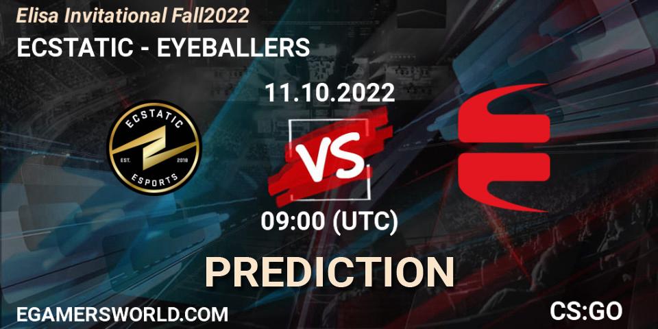 Prognoza ECSTATIC - EYEBALLERS. 11.10.2022 at 09:00, Counter-Strike (CS2), Elisa Invitational Fall 2022