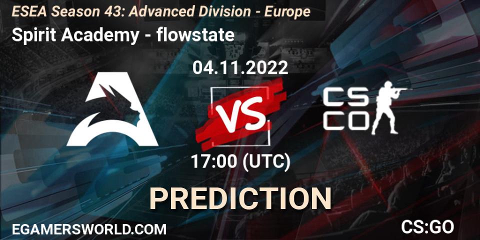Prognoza Spirit Academy - flowstate. 04.11.22, CS2 (CS:GO), ESEA Season 43: Advanced Division - Europe