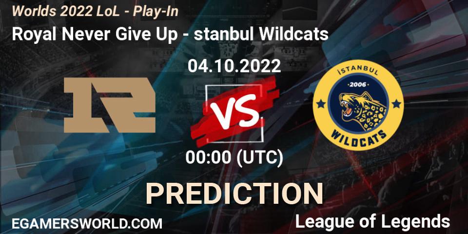 Prognoza Royal Never Give Up - İstanbul Wildcats. 02.10.2022 at 02:00, LoL, Worlds 2022 LoL - Play-In