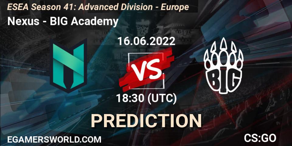 Prognoza Nexus - BIG Academy. 17.06.22, CS2 (CS:GO), ESEA Season 41: Advanced Division - Europe