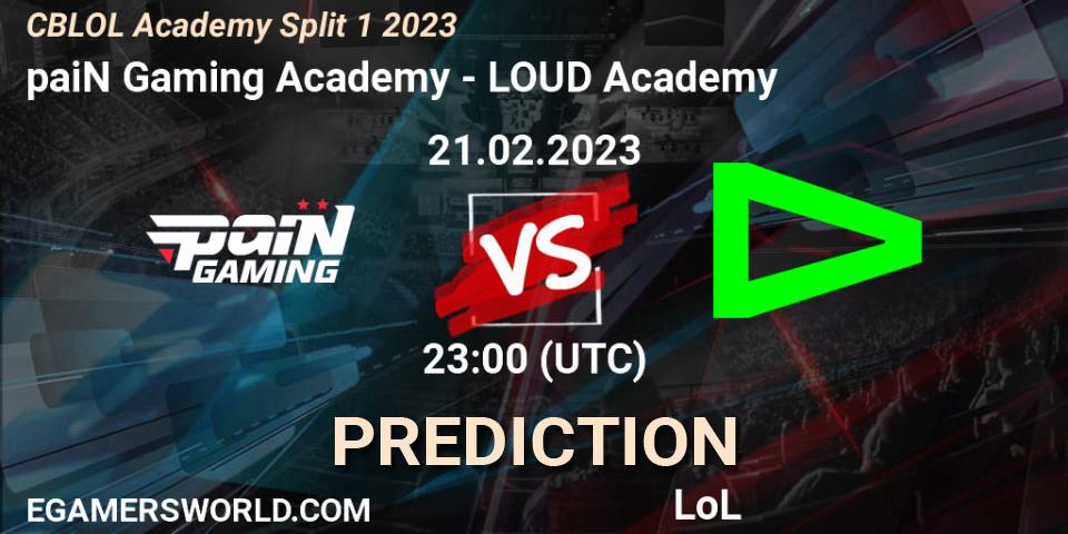 Prognoza paiN Gaming Academy - LOUD Academy. 21.02.2023 at 23:00, LoL, CBLOL Academy Split 1 2023