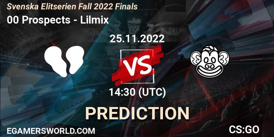 Prognoza 00 Prospects - Lilmix. 25.11.2022 at 18:00, Counter-Strike (CS2), Svenska Elitserien Fall 2022