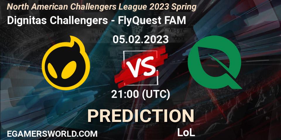 Prognoza Dignitas Challengers - FlyQuest FAM. 05.02.2023 at 21:00, LoL, NACL 2023 Spring - Group Stage
