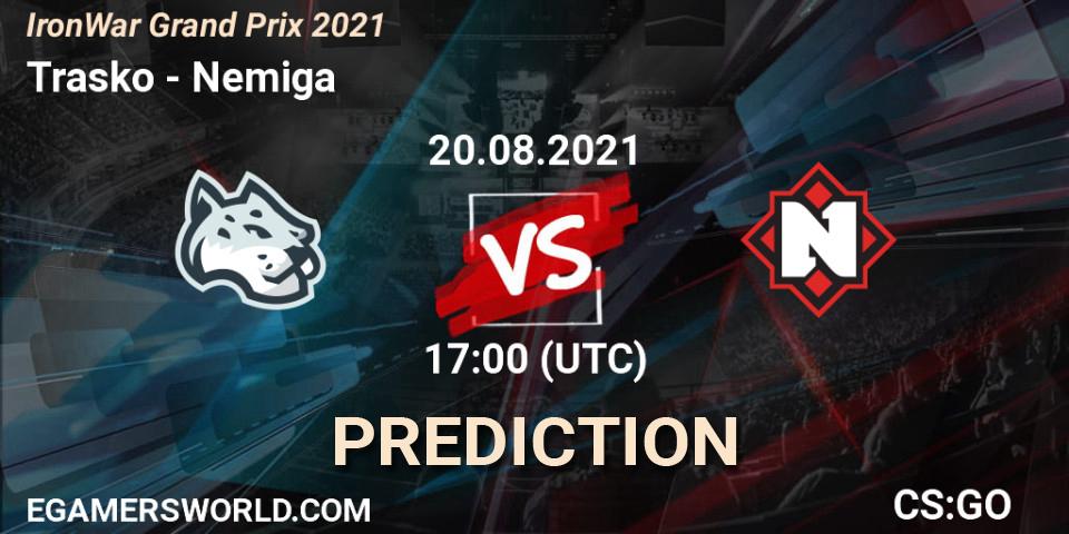Prognoza Trasko - Nemiga. 20.08.2021 at 17:10, Counter-Strike (CS2), IronWar Grand Prix 2021