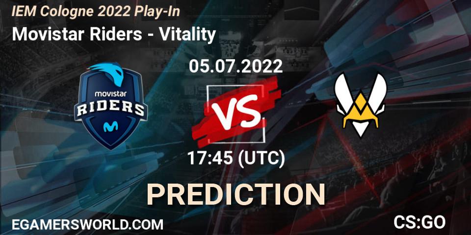 Prognoza Movistar Riders - Vitality. 05.07.2022 at 18:20, Counter-Strike (CS2), IEM Cologne 2022 Play-In