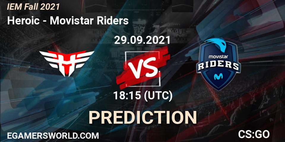 Prognoza Heroic - Movistar Riders. 29.09.2021 at 19:00, Counter-Strike (CS2), IEM Fall 2021: Europe RMR