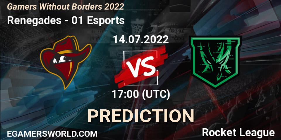 Prognoza Renegades - 01 Esports. 14.07.22, Rocket League, Gamers Without Borders 2022