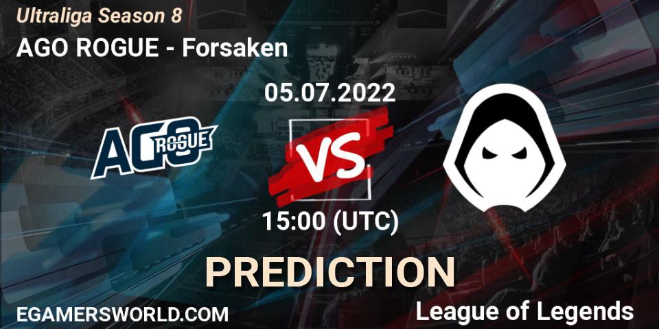Prognoza AGO ROGUE - Forsaken. 05.07.2022 at 15:00, LoL, Ultraliga Season 8