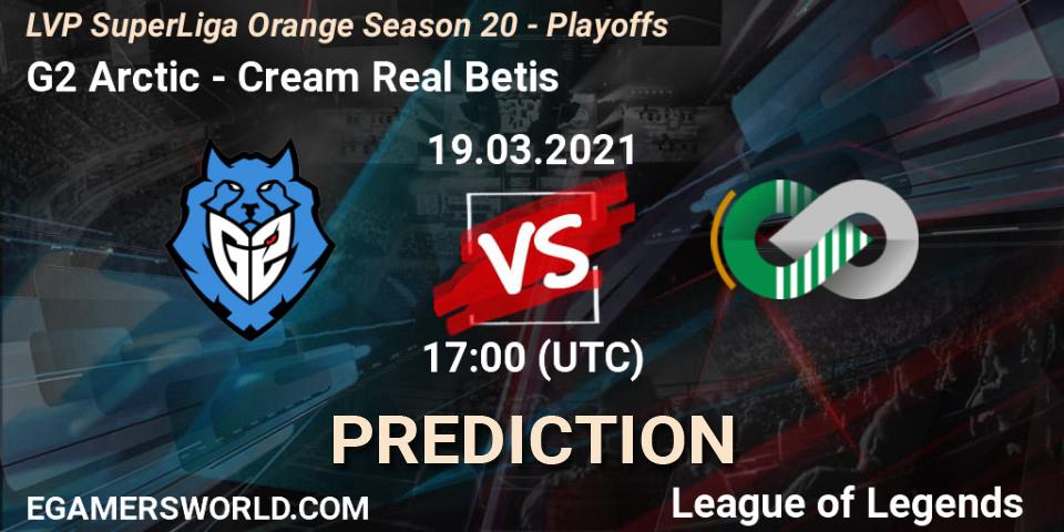 Prognoza G2 Arctic - Cream Real Betis. 20.03.2021 at 17:00, LoL, LVP SuperLiga Orange Season 20 - Playoffs