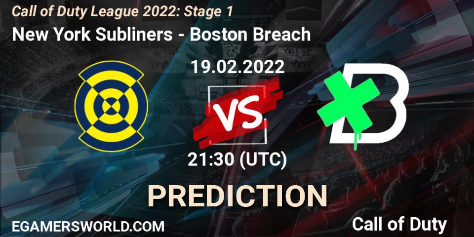 Prognoza New York Subliners - Boston Breach. 19.02.2022 at 21:30, Call of Duty, Call of Duty League 2022: Stage 1