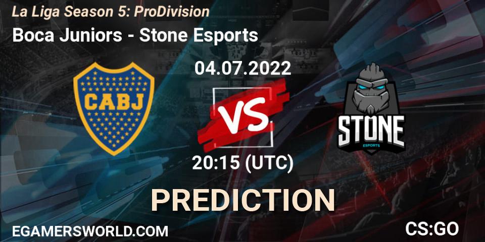 Prognoza Boca Juniors - Stone Esports. 04.07.2022 at 20:15, Counter-Strike (CS2), La Liga Season 5: Pro Division