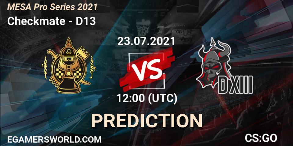 Prognoza Checkmate - D13. 23.07.2021 at 12:00, Counter-Strike (CS2), MESA Pro Series 2021