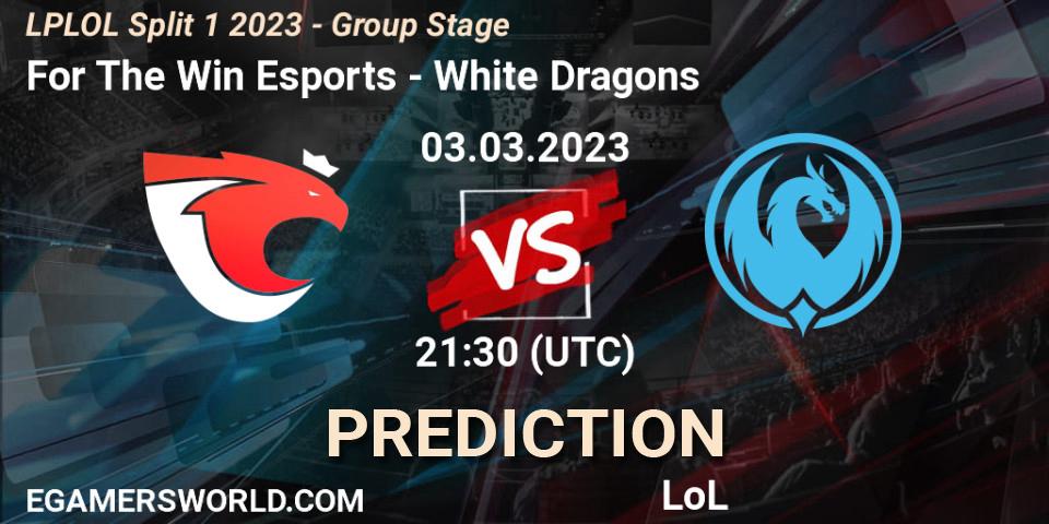 Prognoza For The Win Esports - White Dragons. 03.03.2023 at 22:30, LoL, LPLOL Split 1 2023 - Group Stage