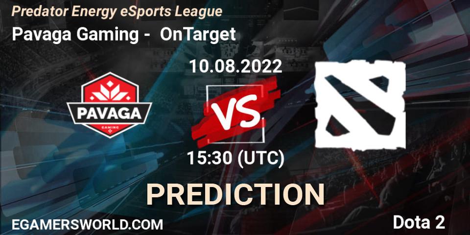 Prognoza Pavaga Gaming - OnTarget. 10.08.22, Dota 2, Predator Energy eSports League