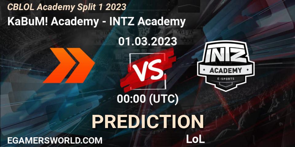 Prognoza KaBuM! Academy - INTZ Academy. 01.03.2023 at 00:00, LoL, CBLOL Academy Split 1 2023