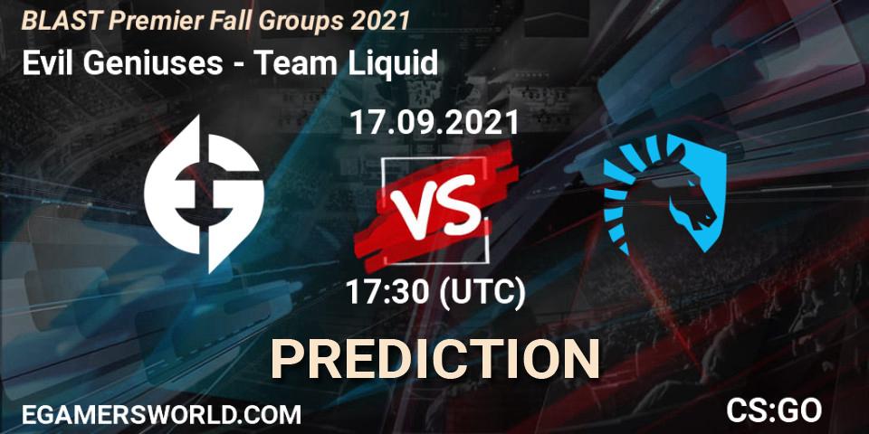 Prognoza Evil Geniuses - Team Liquid. 17.09.2021 at 17:30, Counter-Strike (CS2), BLAST Premier Fall Groups 2021