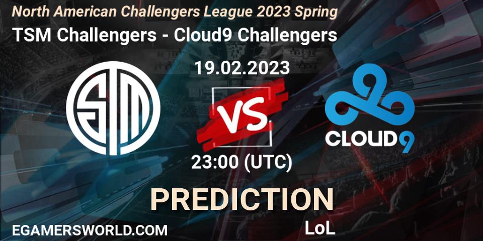 Prognoza TSM Challengers - Cloud9 Challengers. 19.02.23, LoL, NACL 2023 Spring - Group Stage