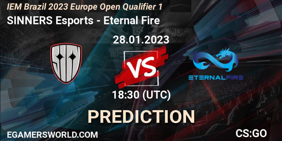 Prognoza SINNERS Esports - Eternal Fire. 28.01.23, CS2 (CS:GO), IEM Brazil Rio 2023 Europe Open Qualifier 1
