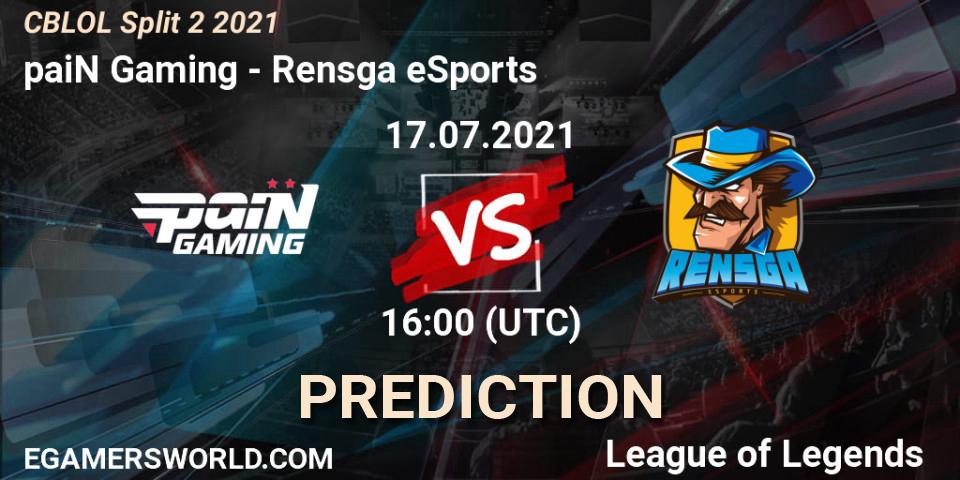 Prognoza paiN Gaming - Rensga eSports. 17.07.2021 at 16:00, LoL, CBLOL Split 2 2021