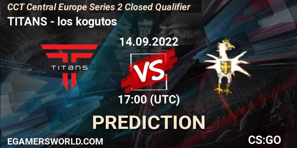 Prognoza TITANS - los kogutos. 14.09.2022 at 17:50, Counter-Strike (CS2), CCT Central Europe Series 2 Closed Qualifier