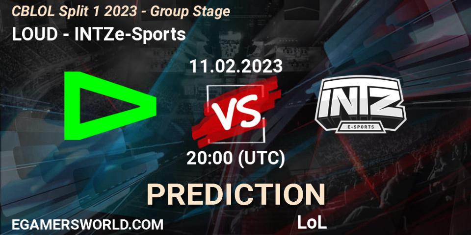 Prognoza LOUD - INTZ e-Sports. 11.02.2023 at 20:15, LoL, CBLOL Split 1 2023 - Group Stage