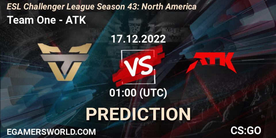Prognoza Team One - ATK. 17.12.22, CS2 (CS:GO), ESL Challenger League Season 43: North America