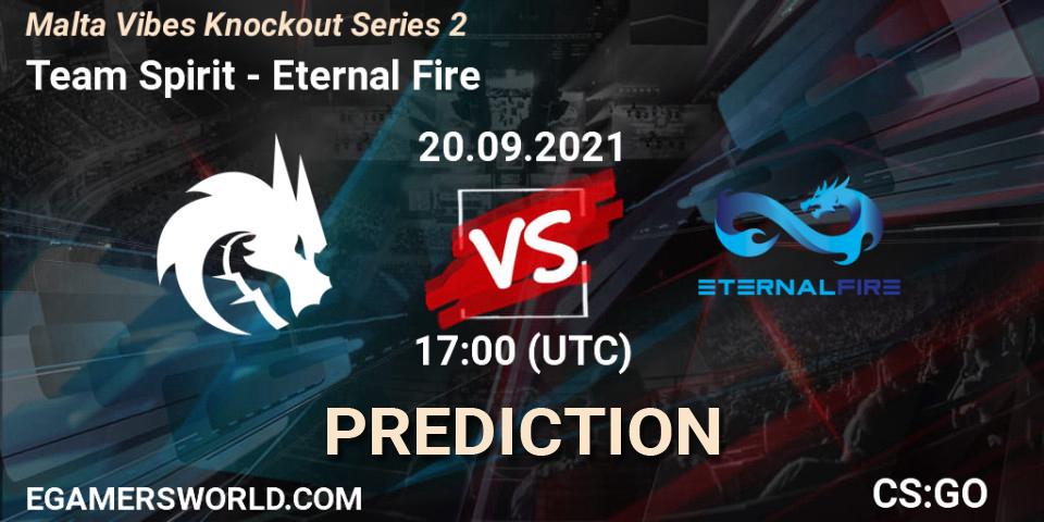 Prognoza Team Spirit - Eternal Fire. 20.09.2021 at 17:40, Counter-Strike (CS2), Malta Vibes Knockout Series #2