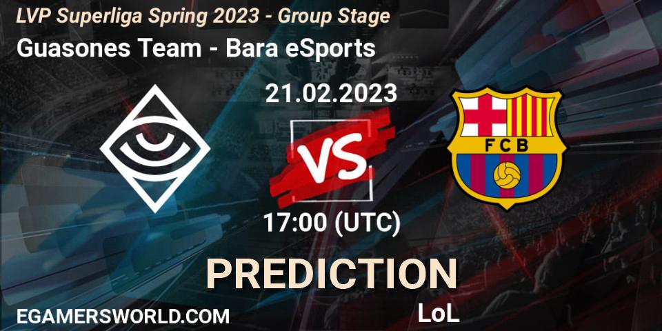 Prognoza Guasones Team - Barça eSports. 21.02.2023 at 19:00, LoL, LVP Superliga Spring 2023 - Group Stage