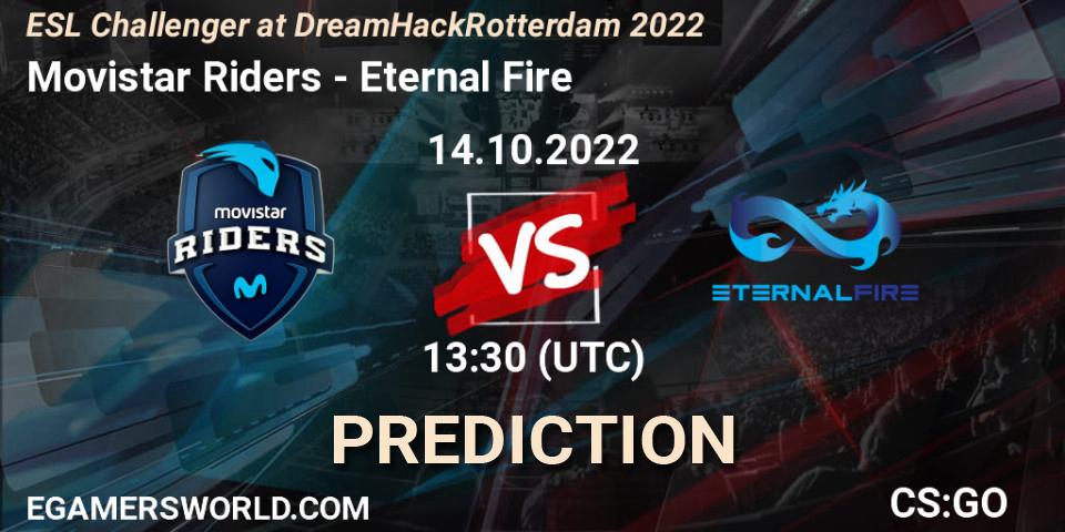 Prognoza Movistar Riders - Eternal Fire. 14.10.2022 at 14:05, Counter-Strike (CS2), ESL Challenger at DreamHack Rotterdam 2022