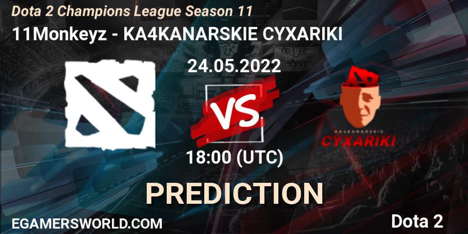 Prognoza 11Monkeyz - KA4KANARSKIE CYXARIKI. 24.05.2022 at 15:00, Dota 2, Dota 2 Champions League Season 11