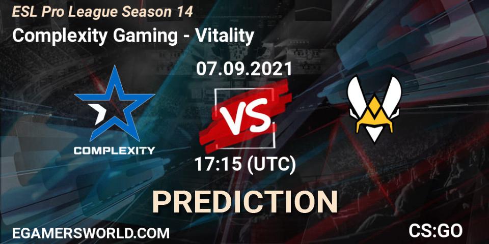 Prognoza Complexity Gaming - Vitality. 07.09.2021 at 17:35, Counter-Strike (CS2), ESL Pro League Season 14