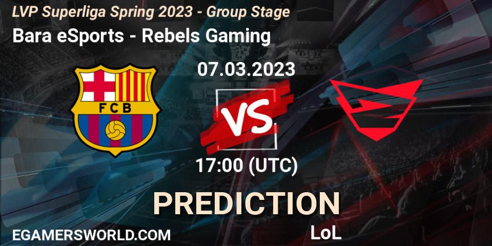 Prognoza Barça eSports - Rebels Gaming. 07.03.23, LoL, LVP Superliga Spring 2023 - Group Stage