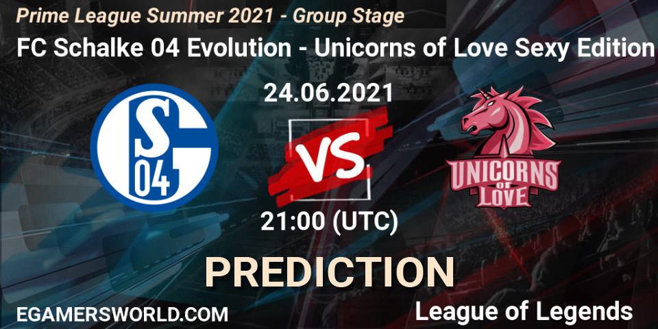 Prognoza FC Schalke 04 Evolution - Unicorns of Love Sexy Edition. 24.06.21, LoL, Prime League Summer 2021 - Group Stage