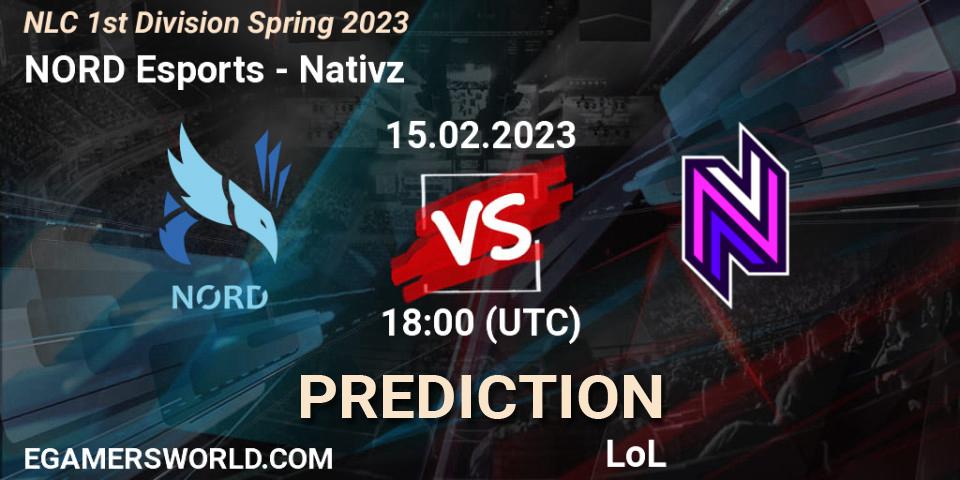 Prognoza NORD Esports - Nativz. 15.02.2023 at 18:00, LoL, NLC 1st Division Spring 2023