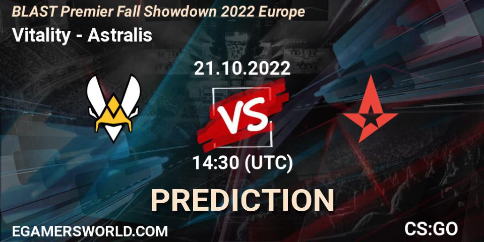 Prognoza Vitality - Astralis. 21.10.22, CS2 (CS:GO), BLAST Premier Fall Showdown 2022 Europe