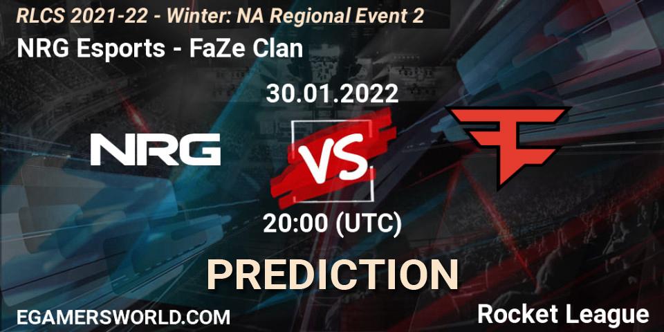 Prognoza NRG Esports - FaZe Clan. 30.01.2022 at 20:00, Rocket League, RLCS 2021-22 - Winter: NA Regional Event 2